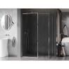Mexen Kioto-F Walk-in shower wall with frame 150 x 80 cm, transparent 8 mm, chrome - 800-150-202-04-00-080