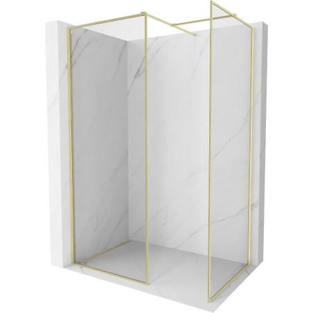 Mexen Kioto-F tuš kabina Walk-in sa okvirom 85 x 70 cm, prozirno staklo 8 mm, zlatna brušena - 800-085-202-04-55-070