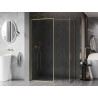 Mexen Kioto-F Dušisein Walk-in raamiga 125 x 90 cm, läbipaistev 8 mm, kuldne harjatud - 800-125-202-04-55-090