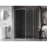 Mexen Kioto-F Walk-in tuš zid s okvirom 145 x 80 cm, proziran 8 mm, brušeni nikal - 800-145-202-04-97-080