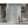 Mexen Lima foldable shower enclosure 70 x 100 cm, transparent, chrome + Flat shower tray - 856-070-100-01-00-4010