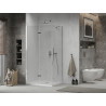 Mexen Lima preklopna tuš kabina 70 x 100 cm, prozirna, krom + plitica Flat - 856-070-100-01-00-4010