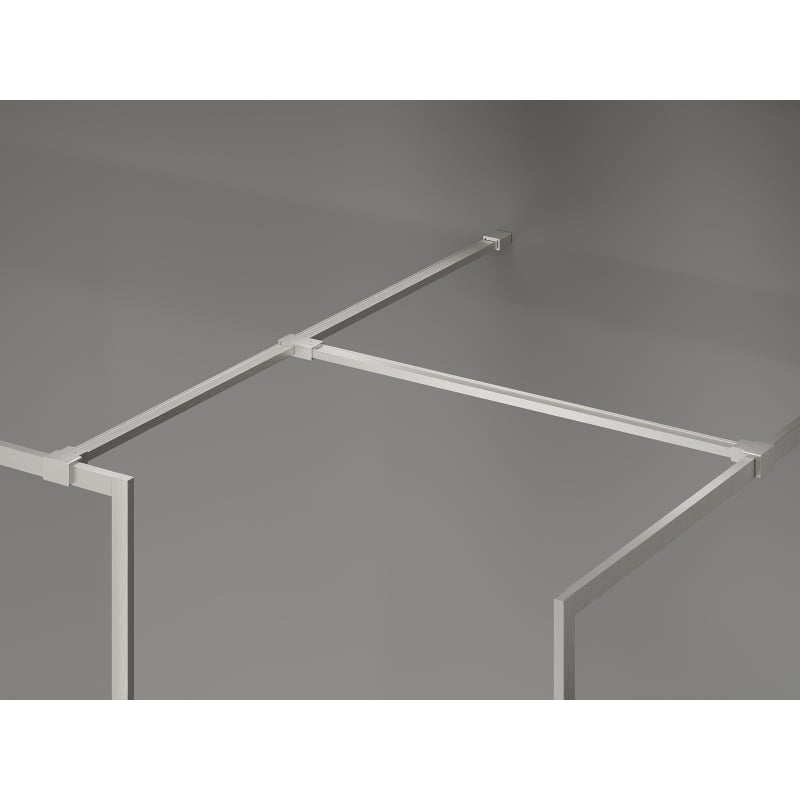Mexen Kioto-F ścianka prysznicowa Walk-in z ramką 90 x 85 cm, transparent 8 mm, nikiel szczotkowany - 800-090-202-04-97-085