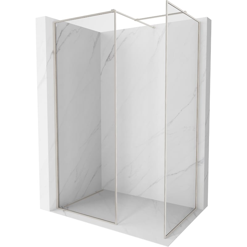 Mexen Kioto-F ścianka prysznicowa Walk-in z ramką 150 x 85 cm, transparent 8 mm, nikiel szczotkowany - 800-150-202-04-97-085