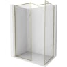 Mexen Kioto-F paroi de douche Walk-in avec cadre 100 x 70 cm, transparent 8 mm, or - 800-100-202-04-50-070