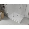 Mexen Lima faltbare Duschkabine 80 x 70 cm, transparent, Chrom + Duschwanne Flat - 856-080-070-01-00-4010