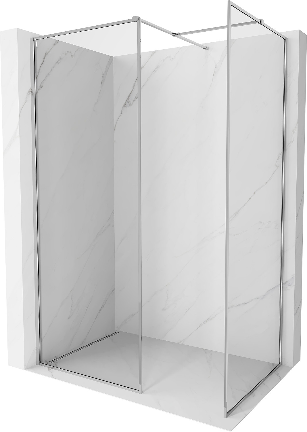 Mexen Kioto-F ścianka prysznicowa Walk-in z ramką 135 x 110 cm, transparent 8 mm, chrom - 800-135-202-04-00-110