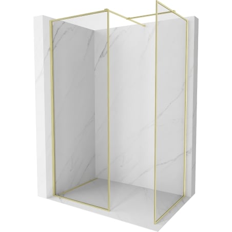 Mexen Kioto-F ścianka prysznicowa Walk-in z ramką 180 x 100 cm, transparent 8 mm, złota szczotkowana - 800-180-202-04-55-100