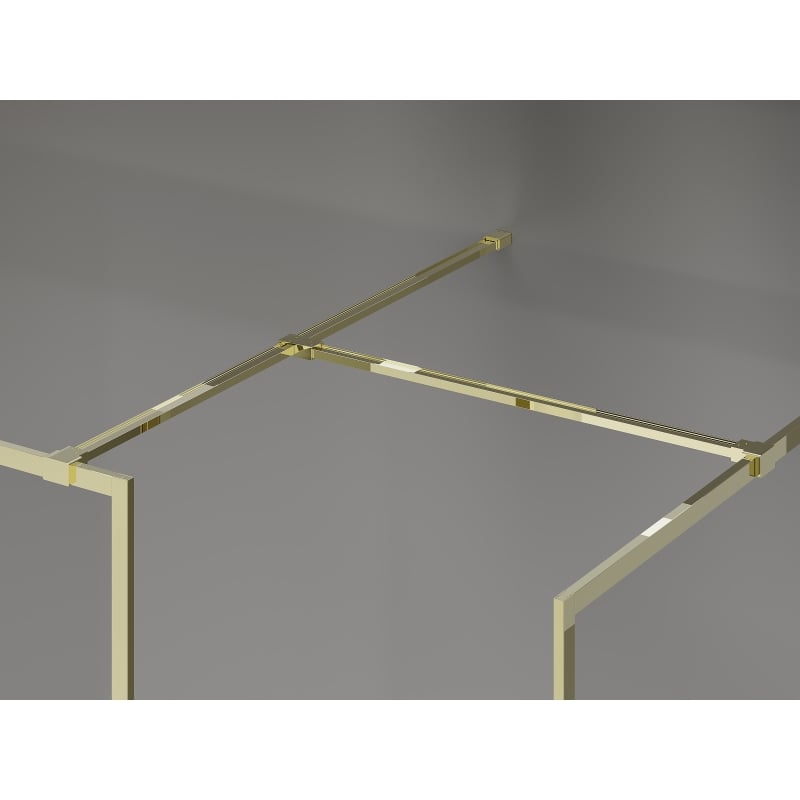 Mexen Kioto-F douchewand Walk-in met frame 150 x 75 cm, transparant 8 mm, goud - 800-150-202-04-50-075