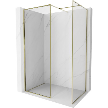 Mexen Kioto-F ścianka prysznicowa Walk-in z ramką 90 x 80 cm, transparent 8 mm, złota - 800-090-202-04-50-080