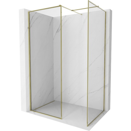 Mexen Kioto-F dušisein Walk-in raamiga 140 x 80 cm, läbipaistev 8 mm, kuldne - 800-140-202-04-50-080