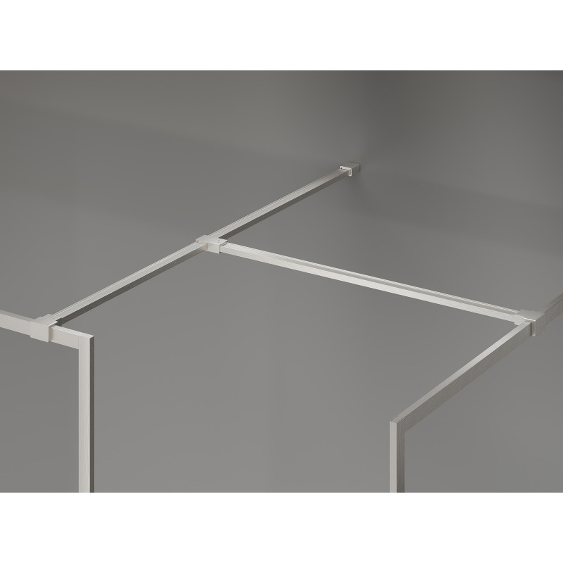 Mexen Kioto-F Pregrada za tuš Walk-in s okvirom 150 x 100 cm, prozirna 8 mm, brušeni nikal - 800-150-202-04-97-100
