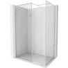 Mexen Kioto-F Pregrada za tuš Walk-in s okvirom 150 x 100 cm, prozirna 8 mm, brušeni nikal - 800-150-202-04-97-100