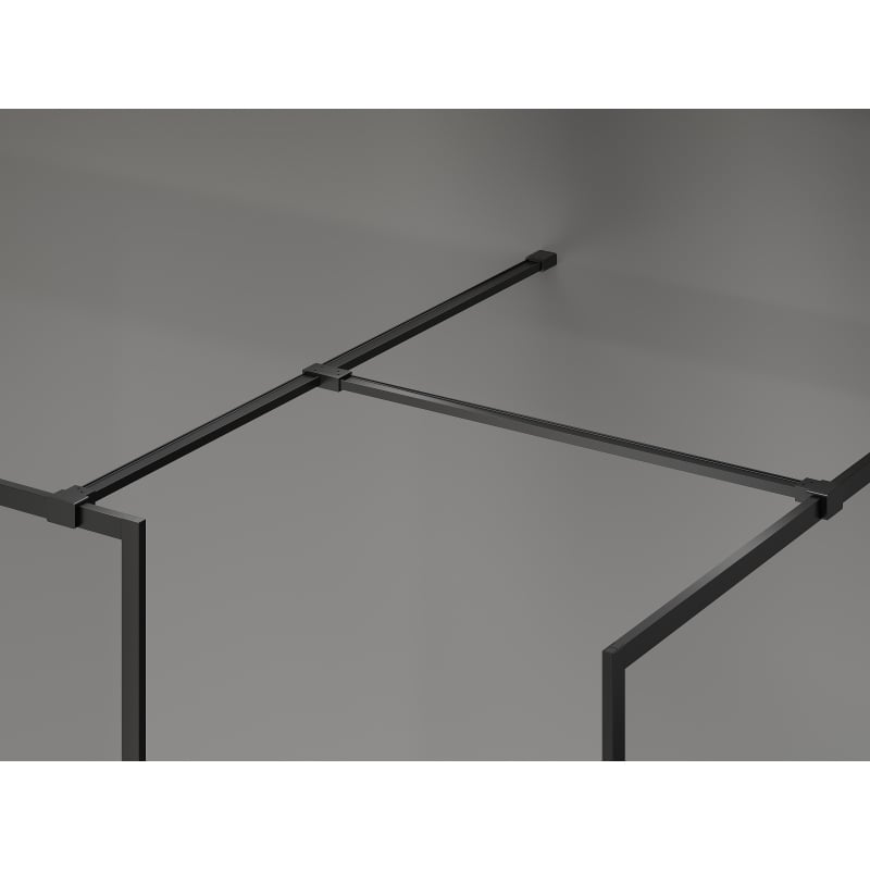 Mexen Kioto-F dušisein Walk-in raamiga 155 x 70 cm, läbipaistev 8 mm, must - 800-155-202-04-70-070