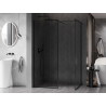 Mexen Kioto-F Staklena tuš pregrada Walk-in s okvirom 75 x 70 cm, prozirna 8 mm, crna - 800-075-202-04-70-070