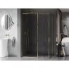 Mexen Kioto-F Duschwand Walk-in mit Rahmen 150 x 90 cm, transparent 8 mm, gold - 800-150-202-04-50-090