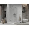 Mexen Lima Faltbare Duschkabine 110 x 70 cm, transparent, Chrom + Duschwanne Flat - 856-110-070-01-00-4010