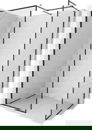Mexen Kioto-F Duschvägg Walk-in med ram 90 x 80 cm, transparent 8 mm, svart - 800-090-202-04-70-080