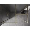 Mexen Kioto-F Walk-in Shower Wall with Frame 150 x 95 cm, Transparent 8 mm, Gold - 800-150-202-04-50-095