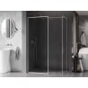 Mexen Kioto-F Walk-in Shower Wall with Frame 135 x 110 cm, Transparent 8 mm, Brushed Nickel - 800-135-202-04-97-110