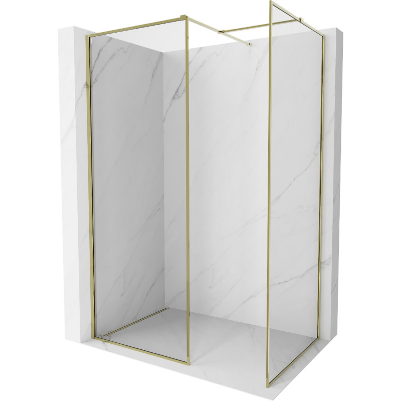 Mexen Kioto-F ścianka prysznicowa Walk-in z ramką 105 x 100 cm, transparent 8 mm, złota - 800-105-202-04-50-100