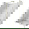 Mexen Kioto-F Tuš pregrada Walk-in z okvirjem 150 x 105 cm, prozorna 8 mm, zlata - 800-150-202-04-50-105