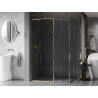 Mexen Kioto-F Zid tuš kabine Walk-in s okvirom 115 x 70 cm, prozirno 8 mm, zlatno - 800-115-202-04-50-070