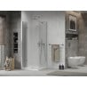 Mexen Lima folding shower cabin 80 x 80 cm, transparent, chrome + Flat tray - 856-080-080-01-00-4010