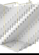 Mexen Kioto-F douchewand Walk-in met frame 155 x 120 cm, transparant 8 mm, goud - 800-155-202-04-50-120