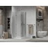 Mexen Lima Duo faltbare Duschkabine 80 x 80 cm, transparent, Chrom + Duschwanne Flat - 856-080-080-01-02-4010