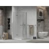 Mexen Lima Duo faltbare Duschkabine 80 x 80 cm, transparent, Chrom + Duschwanne Flat - 856-080-080-01-02-4010