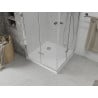 Mexen Lima Duo faltbare Duschkabine 80 x 80 cm, transparent, Chrom + Duschwanne Flat - 856-080-080-01-02-4010