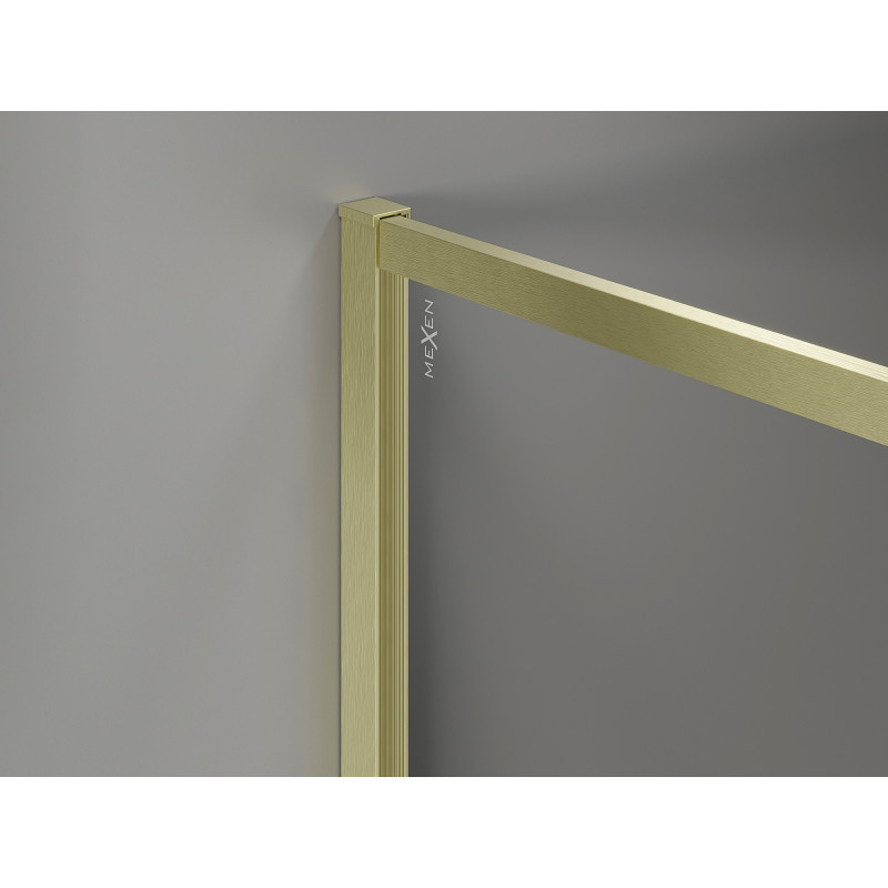 Mexen Kioto-F Walk-in dušinurk koos raamiga 120 x 110 cm, läbipaistev 8 mm, kuldne harjatud - 800-120-202-04-55-110