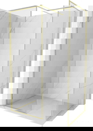 Mexen Kioto-F panel de ducha Walk-in con marco 140 x 110 cm, transparente 8 mm, dorado cepillado - 800-140-202-04-55-110