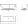Mexen Volta freestanding wall-mounted bathtub 170 x 75 cm, white, black overflow - 51131707500-70