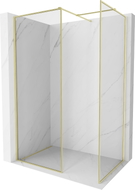 Mexen Kioto-F Dušinurk Walk-in raamiga 155 x 120 cm, läbipaistev 8 mm, harjatud kuldne - 800-155-202-04-55-120