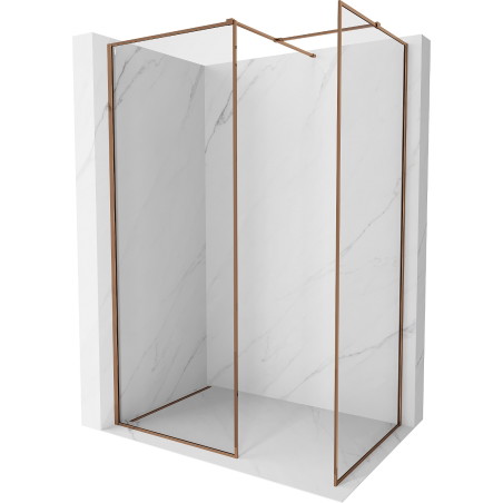 Mexen Kioto-F ścianka prysznicowa Walk-in z ramką 70 x 70 cm, transparent 8 mm, różowe złoto - 800-070-202-04-60-070