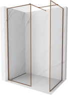 Mexen Kioto-F Tuš stijena Walk-in s okvirom 135 x 70 cm, prozirna 8 mm, ružičasto zlato - 800-135-202-04-60-070