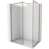 Mexen Kioto-F ścianka prysznicowa Walk-in z ramką 140 x 70 cm, transparent 8 mm, różowe złoto - 800-140-202-04-60-070