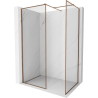 Mexen Kioto-F ścianka prysznicowa Walk-in z ramką 145 x 70 cm, transparent 8 mm, różowe złoto - 800-145-202-04-60-070