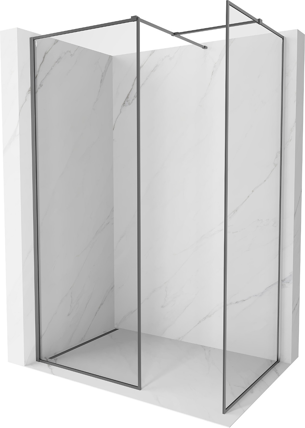 Mexen Kioto-F ścianka prysznicowa Walk-in z ramką 80 x 70 cm, transparent 8 mm, gun metal - 800-080-202-04-95-070