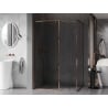 Mexen Kioto-F dušisein Walk-in raamiga 150 x 85 cm, läbipaistev 8 mm, roosa kuld - 800-150-202-04-60-085