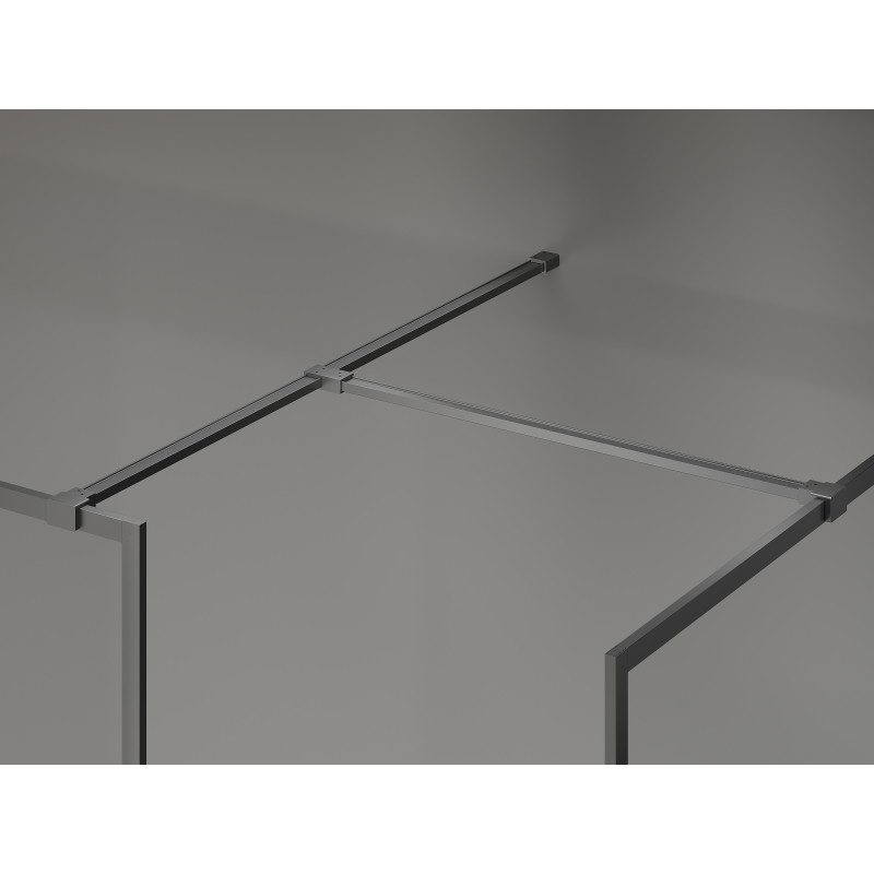 Mexen Kioto-F Zidna stjenka za tuš Walk-in s okvirom 120 x 75 cm, prozirna 8 mm, pištolj metal - 800-120-202-04-95-075