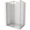 Mexen Kioto-F paroi de douche Walk-in avec cadre 100 x 95 cm, transparent 8 mm, or rose - 800-100-202-04-60-095