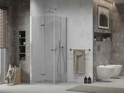 Mexen Lima Duo preklopna tuš kabina 100 x 100 cm, prozirna, krom - 856-100-100-02-00