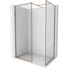 Mexen Kioto-F Walk-in Shower Wall with Frame 120 x 110 cm, Transparent 8 mm, Rose Gold - 800-120-202-04-60-110
