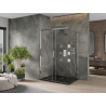 Mexen Omega liuglev dušikabiin 100 x 80 cm, läbipaistev, kroom + musta alusega Flat - 825-100-080-01-00-4070