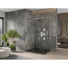 Mexen Omega liuglev dušikabiin 100 x 80 cm, läbipaistev, kroom + musta alusega Flat - 825-100-080-01-00-4070