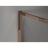 Mexen Kioto-F dušisein Walk-in raamiga 140 x 120 cm, läbipaistev 8 mm, roosa kuld - 800-140-202-04-60-120