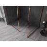 Mexen Kioto-F Zidna pregrada za tuš Walk-in s okvirom 145 x 120 cm, prozirna 8 mm, ružičasto zlato - 800-145-202-04-60-120